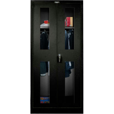 Hallowell 835W18EV-ME 800 Series Ventilated Door Wardrobe Cabinet, 36x18x78, Ebony, Unassembled