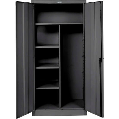 Hallowell 865C18ME 800 Series Solid Door Combination Cabinet, 48x18x78, Ebony, Unassembled