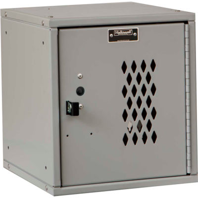 Hallowell HC121212 Cubix Modular Locker, Padlockable, 12x12x12, Diamond Perforated Door - Light Gray