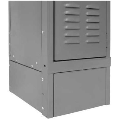 Hallowell KCSB15HG Steel Locker Accessory, Closed Side Base 15"D x 6"H - Dark Gray