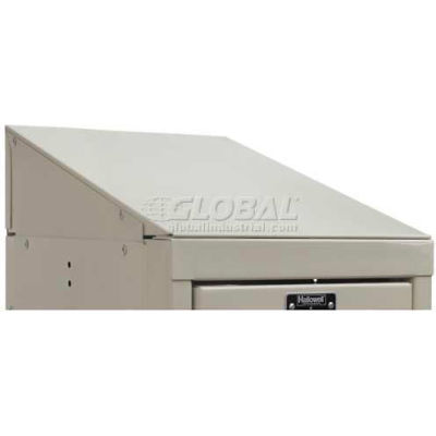 Hallowell KISE12PT Steel Locker Accessory - Slope Top End Closure 12"D x 4"H - Tan