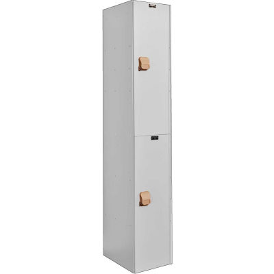 Hallowell MSPL1282-2A-WE MedSafe AquaMax Antimicrobial HDPE Locker Double Tier 12x18x36 Assembled