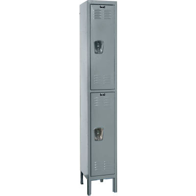 Hallowell U1518-2A Premium Locker Double Tier 15x21x36 2 Doors Assembled - Dark Gray