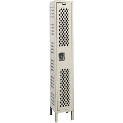 Hallowell U1558-1HDV Heavy-Duty Ventilated Locker Single Tier 15x15x72 - 1 Door Unassembled - Tan