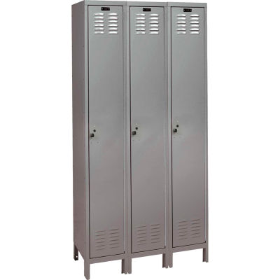 Hallowell ValueMax Single Tier 3 Door Locker, 12"Wx15"Dx72"H, Dark Gray, Assembled