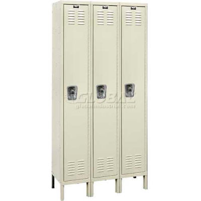 Hallowell URB3228-1A-PT Ready-Built Locker 12"W x 12"D x 72"H Single Tier 3 Wide - Tan