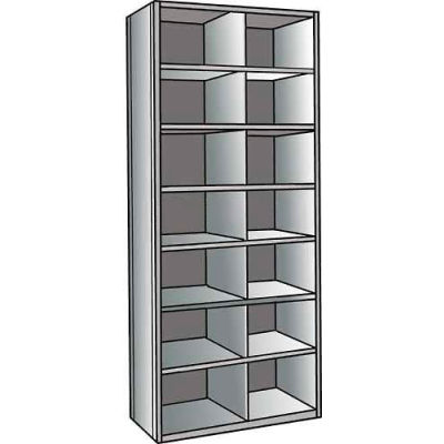 Hallowell 5525-18HG Hi-Tech Parts Bin Unit 36"W x 18"D x 87"H Gray Starter 14 Bins