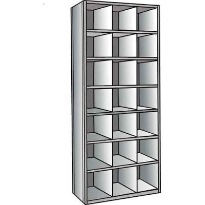 Hallowell 5526-18HG Hi-Tech Parts Bin Unit 36"W x 18"D x 87"H Gray 21 Bin Starter