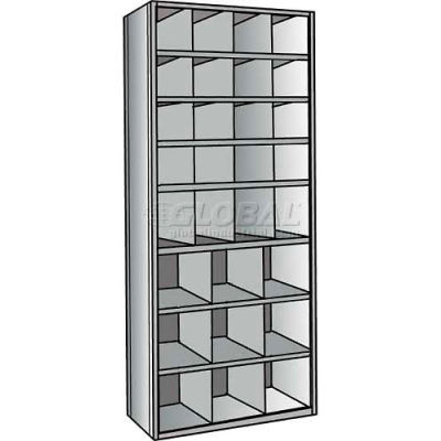 Hallowell 5531-18HG Hi-Tech Parts Bin Unit 36"W x 18"D x 87"H Gray Starter 29 Bins