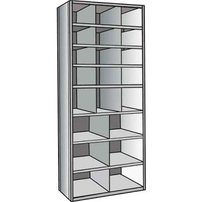 Hallowell A5532-18HG Hi-Tech Parts Bin Unit 36"W x 18"D x 87"H Gray Add-on 21 Bins