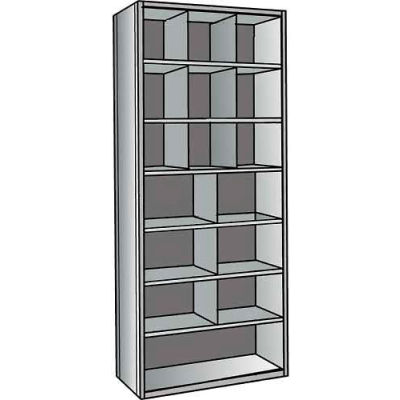 Hallowell A5533-24HG Hi-Tech Parts Bin Unit 36"W x 24"D x 87"H Gray Add-on 10 Bins