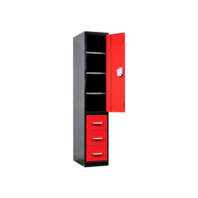 Hallowell FKL8478-1GL-BR-HT Fort Knox Locker - Full Height Door - Golf Locker, 18"W x 24"D x 78"H