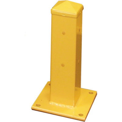 Hallowell Steel Single Rail Post, 18"H, Safety Yellow