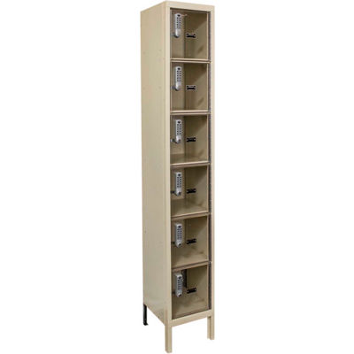 Hallowell UESVP1258 Safety-View Plus Locker w/DigiTech Lock 12x15x12 - 6 Tier 1W - Assembled - Tan
