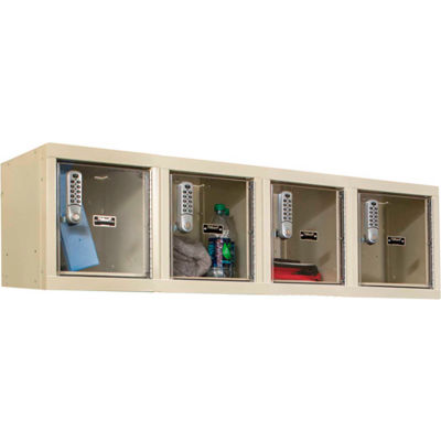 Hallowell UESVP1482 Safety-View Plus Locker w/DigiTech Locks - 12x12x12 - 4 Person - Assembled - Tan
