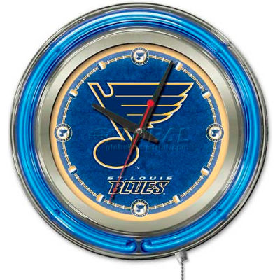 Clocks & Time Clocks | Clocks | St Louis Blues® Double Neon Ring 15&quot; Dia. Logo Clock | B895796 ...