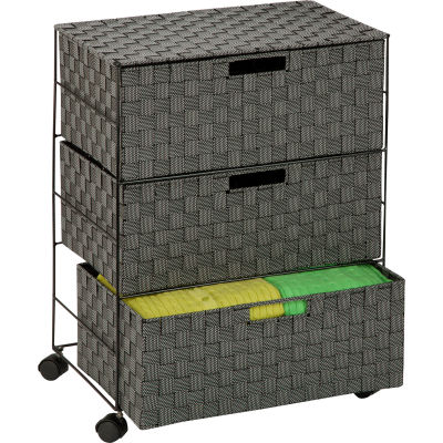 3-Drawer Wheeled Chest - 19-1/2"L x 13"W x 26"H - Salt/Pepper