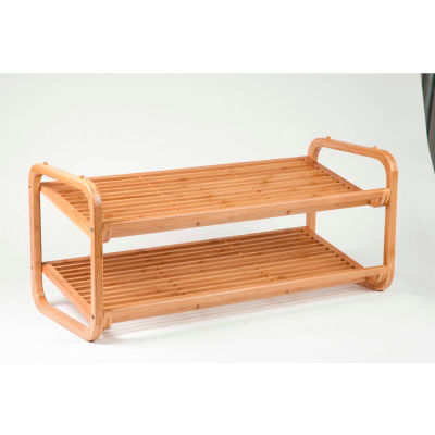2-Tier Stackable Bamboo Shoe Shelf