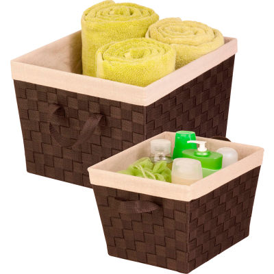 2-Piece Woven Basket Set with Liner - Espresso - Pkg Qty 2