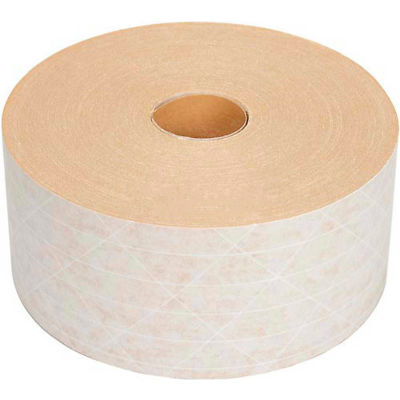 Light Duty Reinforced Water Activated Kraft Tape 3" x 375' White - Pkg Qty 8