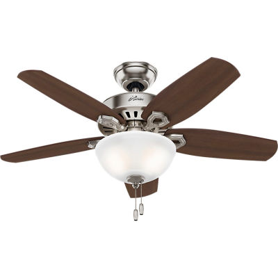 Hunter Fan 42 Builder Small Room Ceiling With Light 52219 Brushed Nickel B2255985 Globalindustrial Com Hunter Fan 42 Builder Small Room, Small Space Ceiling Fan