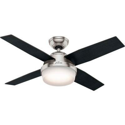 Hunter Fan 44" Dempsey with Light Ceiling Fan with Light and Handheld Remote 59245 - Brushed Nickel
