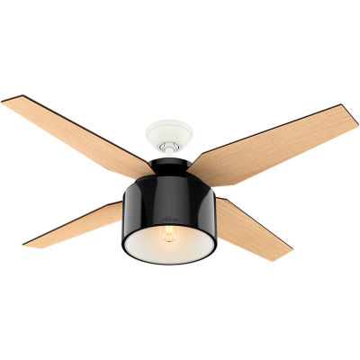 Hunter Fan 52" Cranbrook Ceiling Fan with Light and Handheld Remote 59257 - Gloss Black