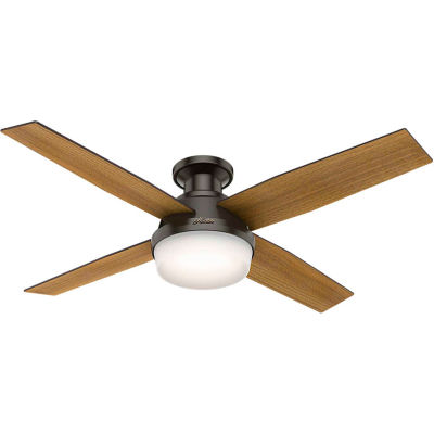 Hunter Fan 52" Dempsey Low Profile Ceiling Fan with Light and Handheld Remote 59447 - Noble Bronze
