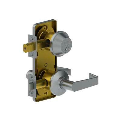 3753 Grade 2 Interconnected Lock - Interconnected Double Locking Entry 2-3/4" Us26d Arc Scc Kd Tee