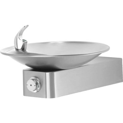 Haws® Barrier-Free SS Push Button Drinking Fountain with Sculpted Bowl