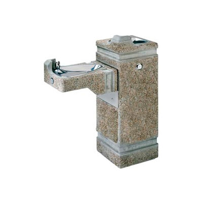 Haws "Hi-Lo" Barrier-Free Concrete Pedestal Outdoor Drinking Fountain