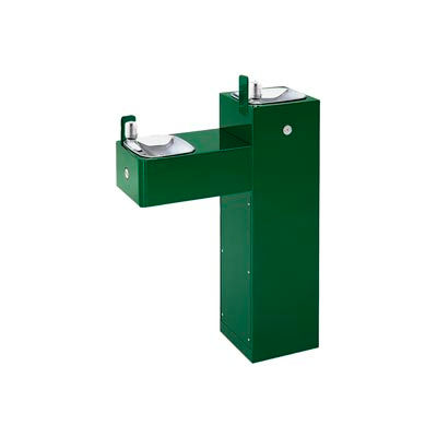 Haws "Hi-Lo" ADA 2 Bubbler Galvanized Steel Pedestal Outdoor Drinking Fountain
