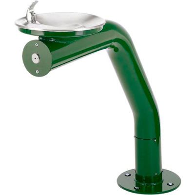 Haws Galvanized Steel Outdoor Pedestal Drinking Fountain, 11 Gauge, Green