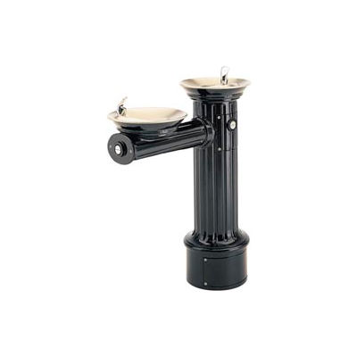 Haws® Outdoor Pedestal Drinking Fountain, Cast Aluminium, Black