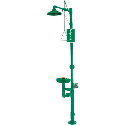Haws® AXION®, 8336, MSR Corrosion-Resistant PVC Plastic Combo Drench Shower, Eye/Face Wash