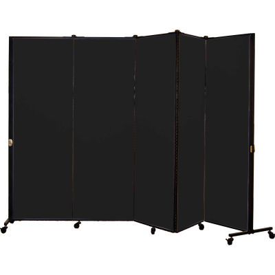 Healthflex Portable Medical Privacy Screen, 5-Panel, Charcoal