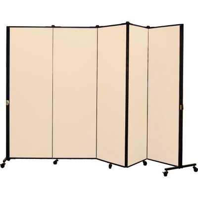 Healthflex Portable Medical Privacy Screen, 5-Panel, Vinyl Hazelnut