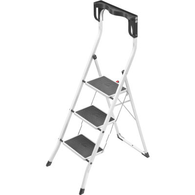 step steel plus safety ladder ladders hailo stool folding gierre rail stools globalindustrial lb capacity load steps janitorial maintenance