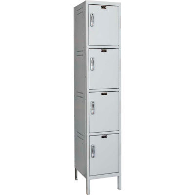 Hallowell UELBP1888-4PL Laptop/Backpack Locker, 18x18x18, 4 Tier, 1W, Unassembled - Light Gray
