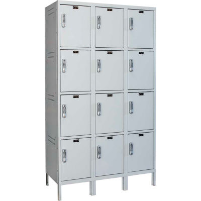 Hallowell UELBP3518-4A-PL Laptop/Backpack Locker, 45x21x18, 4 Tier, 3W, Assembled - Light Gray