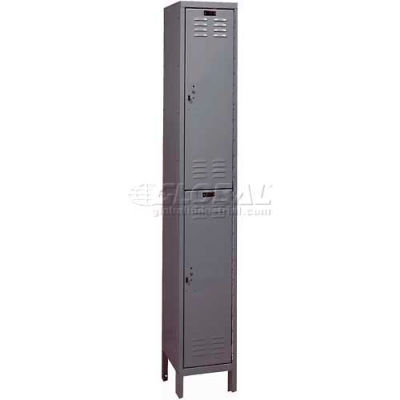 Hallowell ValueMax Double Tier 2 Door Locker, 12"Wx12"Dx36"H, Dark Gray, Assembled