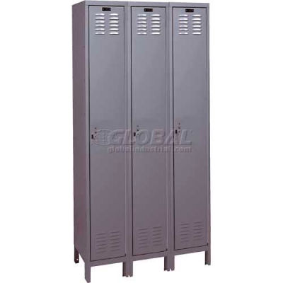 Hallowell UH3288-1A-HG ValueMaxLocker 12"x18"x72" - Single Tier 3 Wide Assembled - Dark Gray