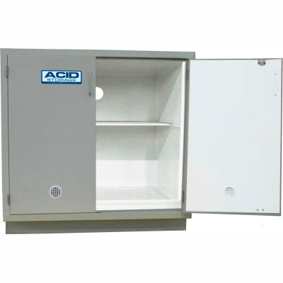 HEMCO® Acid Base Cabinet, 30"W x 22"D x 35-1/4"H, 2 Doors, White