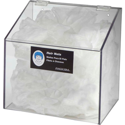 Horizon Mfg. 1-Compartment Clear Hair Net/Beard Cover/Shoe Cover/Arm Protector Dispenser (No Hole)