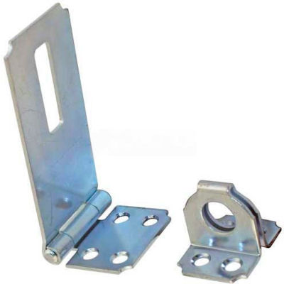Ultra Hardware Fixed Staple Safety Hasp, Steel, 4-1/2"L, Zinc Finish - Pkg Qty 12