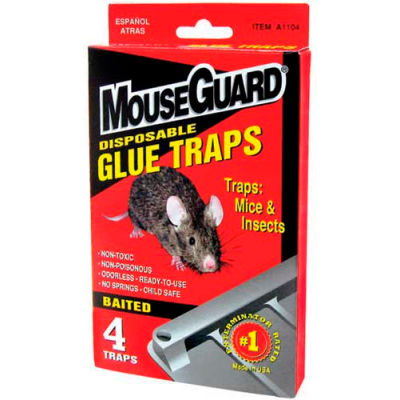 Mouse Guard Disposable Mouse Glue Traps, 4 Pack - A1104N - Pkg Qty 24