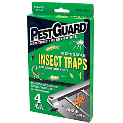 Pest Guard® Disposable Roach & Insect Glue Trap, 4 Pack - GTM412G - Pkg Qty 12