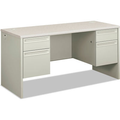 HON® Kneespace Credenza - 60"W x 24"D x 29-1/2"H - Silver Mesh/Light Gray - 38000 Series
