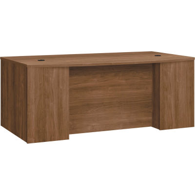 HON® Breakfront Desk Shell Bow Front - 72"W x 42"D x 29"H - Pinnacle - Foundation Series