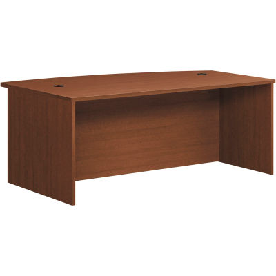 HON® Bow Top Desk Shell - 72"W x 42"D x 29"H - Shaker Cherry - Foundation Series